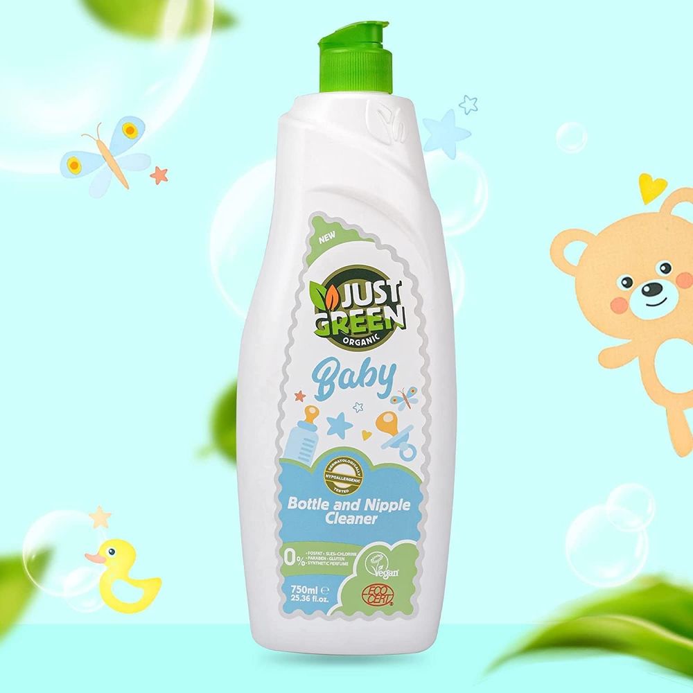 Buy Just Green Organic Baby Bottle & Nipple Cleaner 750ml | Best Grocery