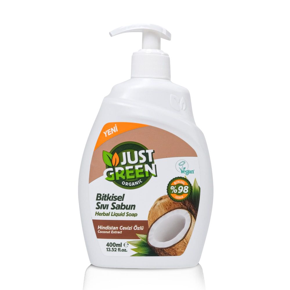 Buy Just Green Organic Coconut Liquid Hand Soap 400ml | Best Grocery