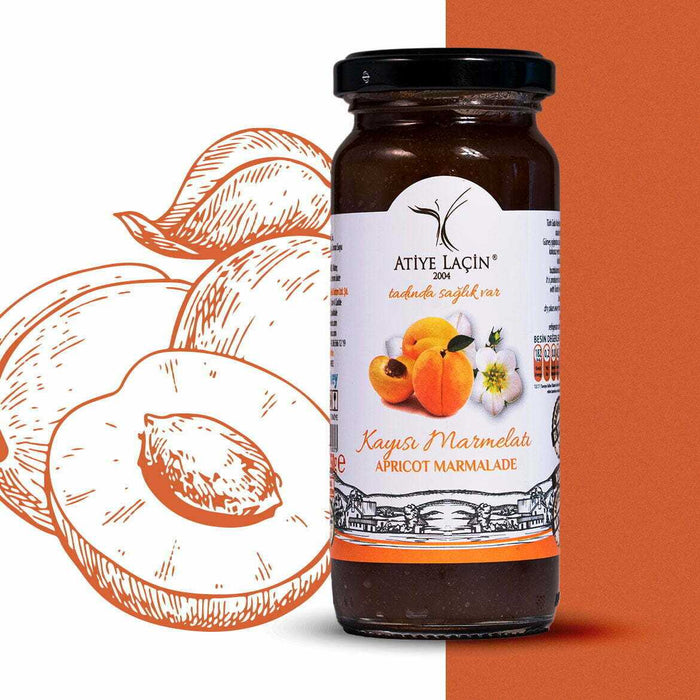 Atiye Laçin Apricot Marmalade Homemade Natural  (Kayısı Marmelatı Ev Yapımı Doğal) 250 Gr
