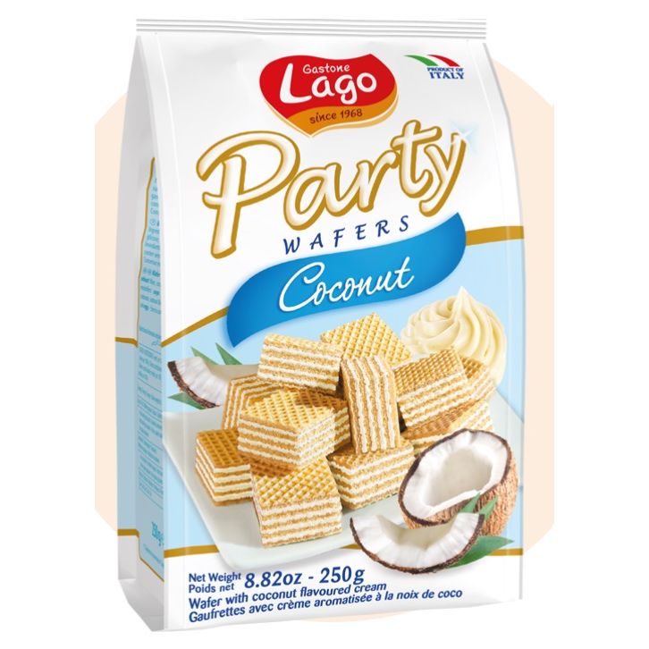 Lago Party Coconut Cream Wafers 250g - Best Grocery