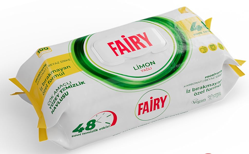Fairy Power Surface Cleaning Wipes – Lemon 100 pcs