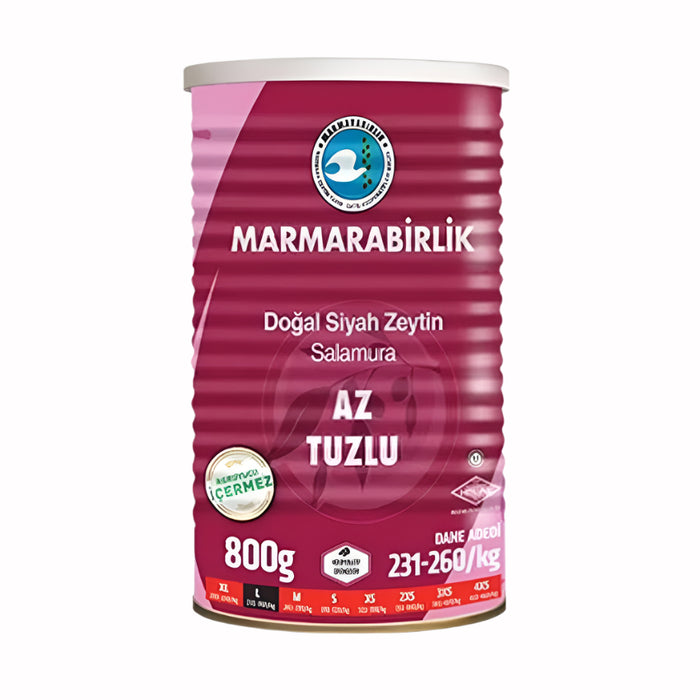 Marmarabirlik Low Salt Naturally Cured Black Olives 800g Tin | Best Grocery