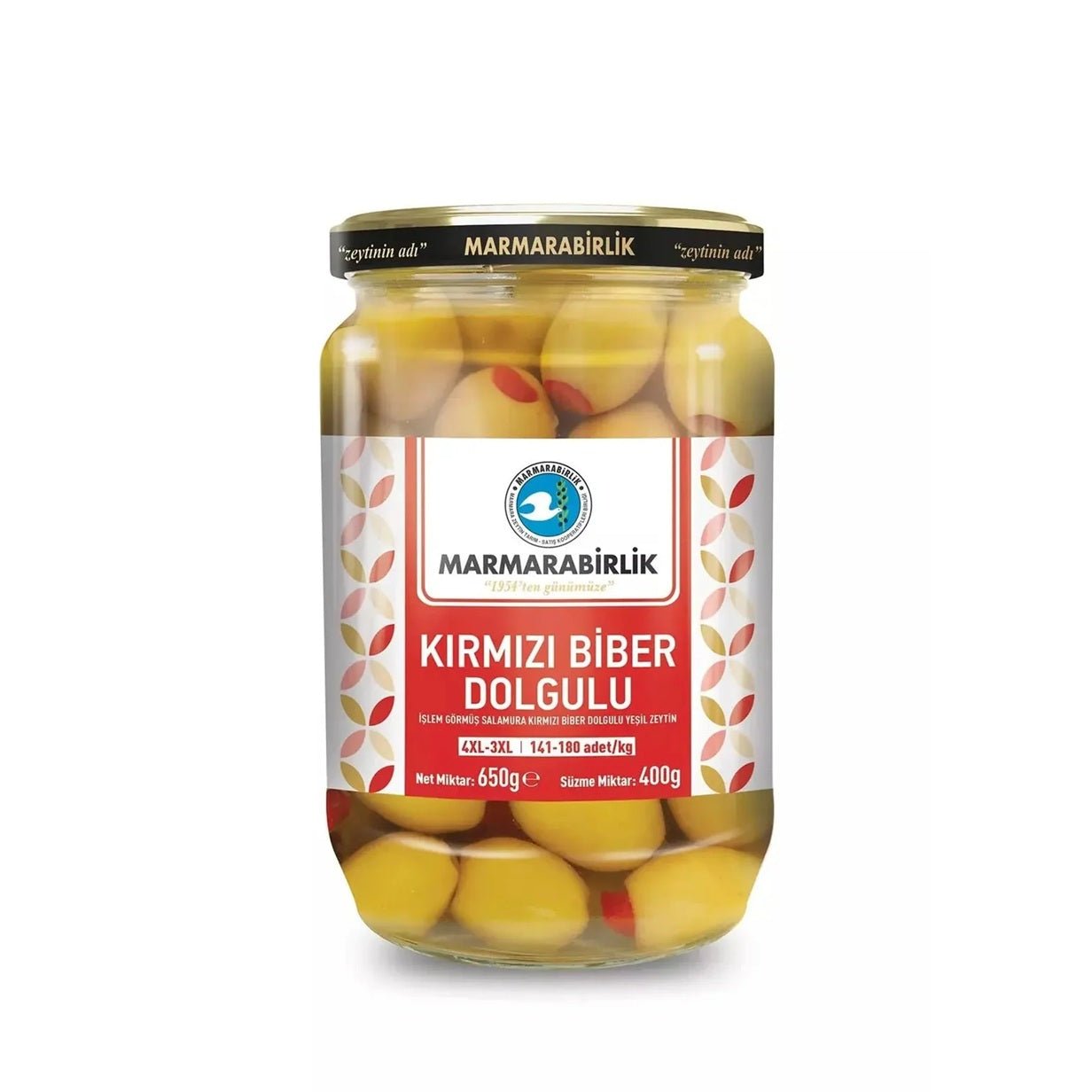 Marmarabirlik Green Olives Red Pepper Stuffed 400g | Best