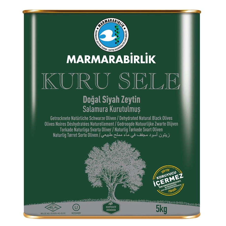 Marmarabirlik Kuru Sele 3XS Black Olives 5kg | Halal & Kosher