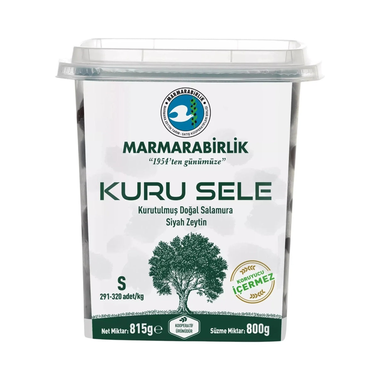 Marmarabirlik Kuru Sele Black Olives S Size 800g | Preservative Free