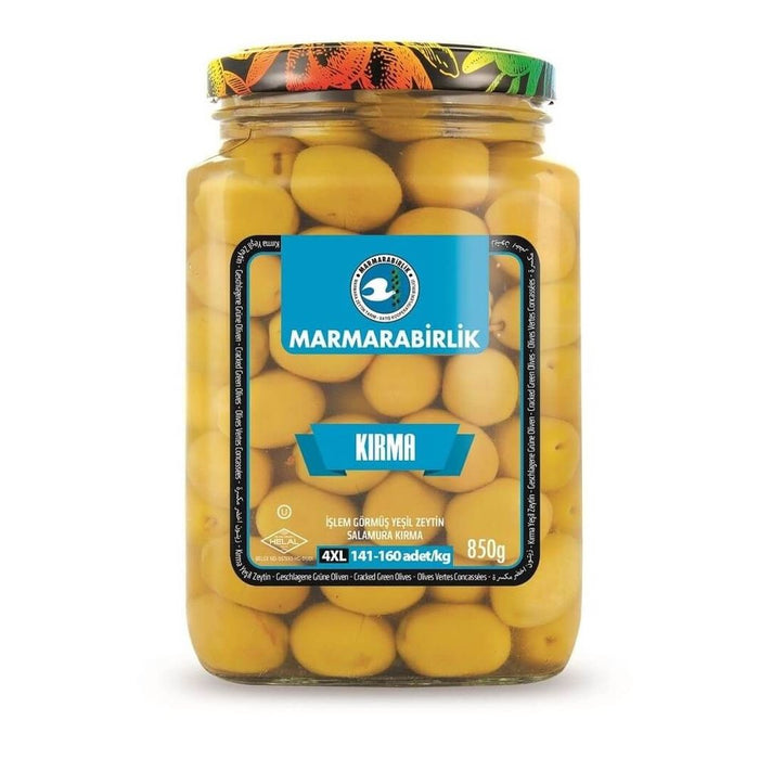 Marmarabirlik Green Cracked Kirma Olives 850g | Best Grocery