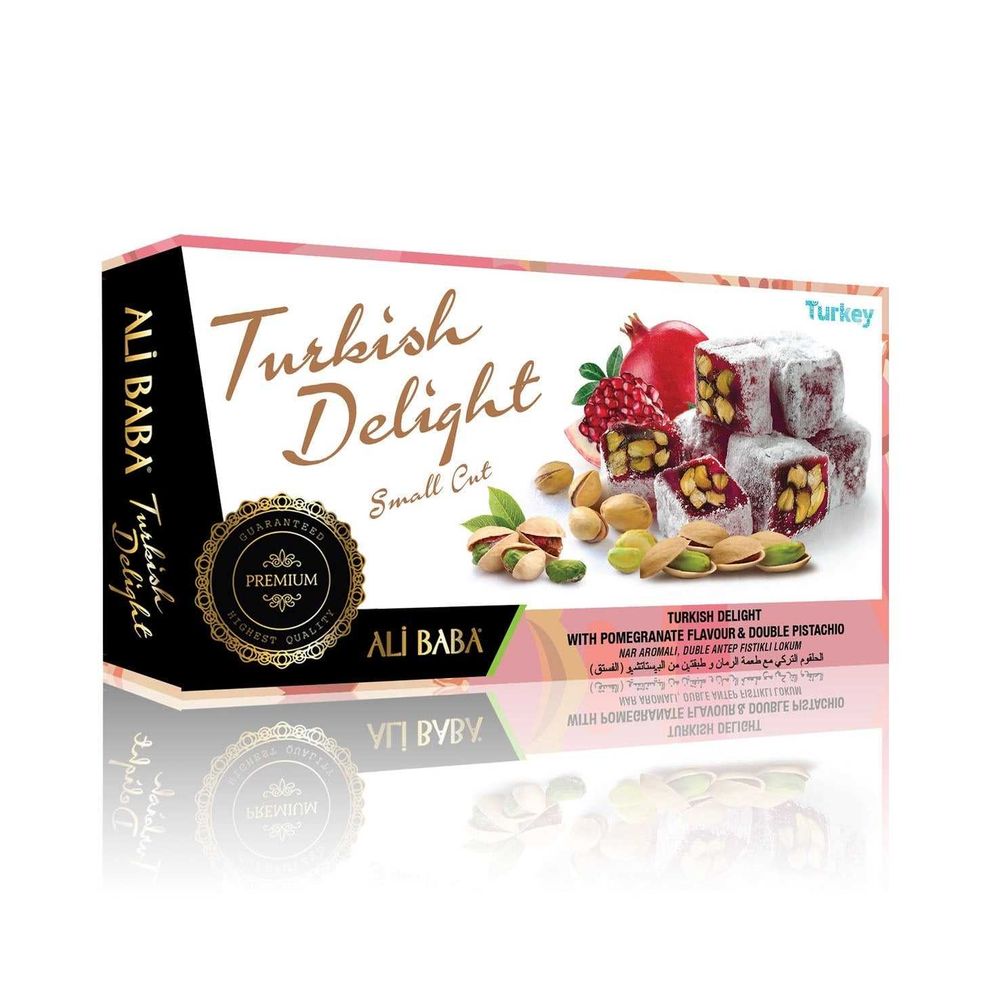 Ali Baba Nar Aromali Duble Antep Fistikli Lokum (Turkish Delight with Pomegranate Flavour & Double Pistachio) 350 g