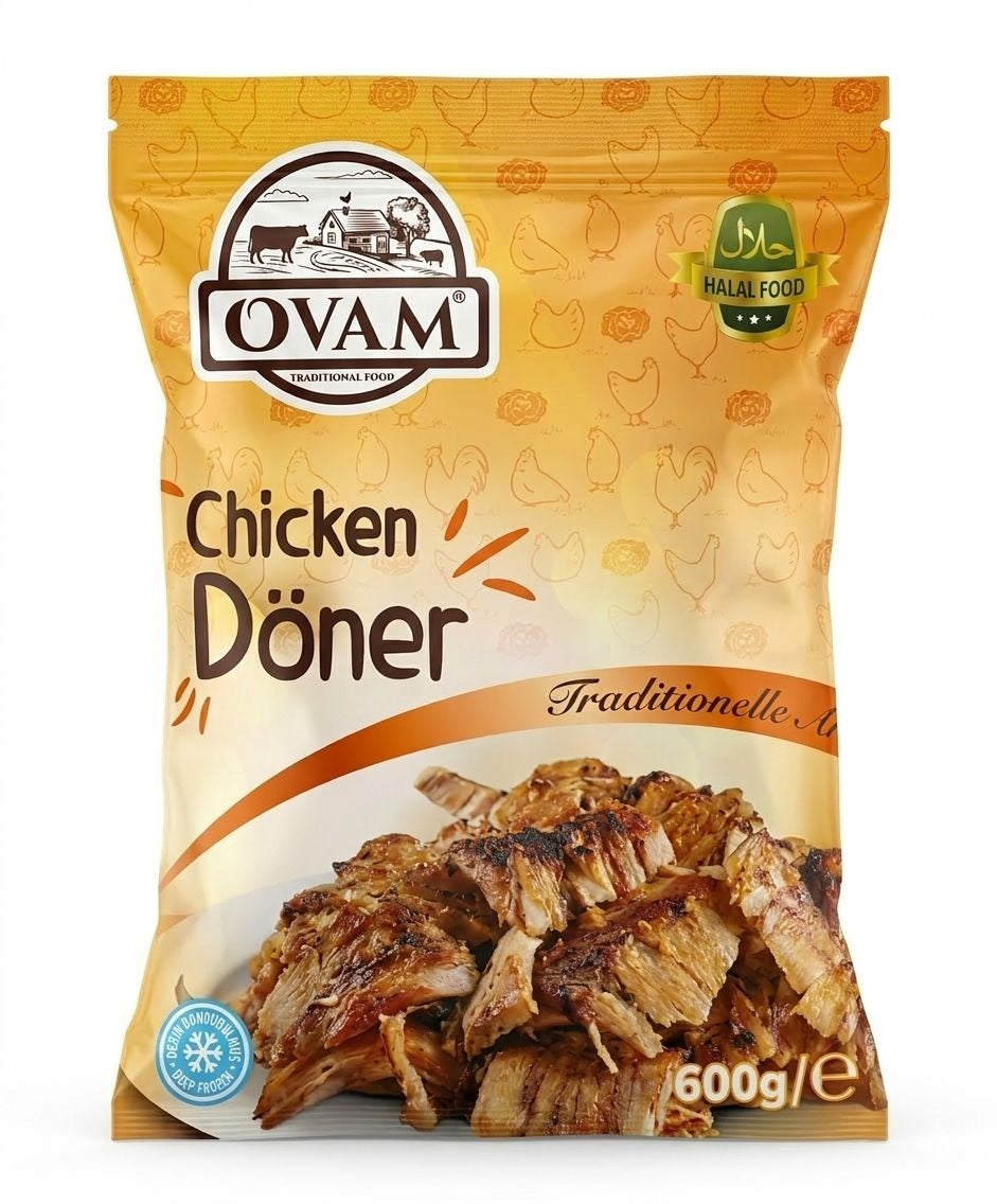 Ovam Halal Chicken Döner 600g | Frozen Meal | Best Grocery