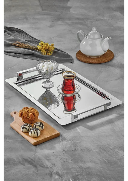Modern Mirror-Finish Stainless Steel Serving Tray | Best Grocery