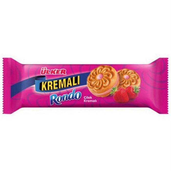 Ulker Rondo Strawberry Cream Biscuit (Cilek Kremali Biskuvi) 61 gr