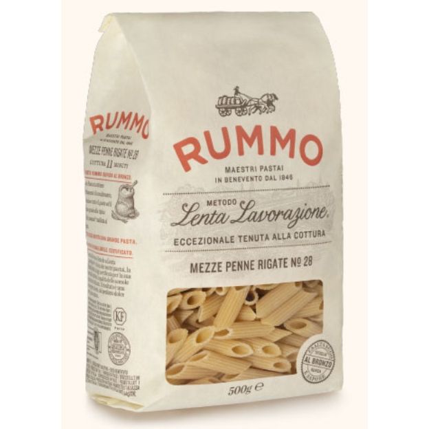 Rummo Mezze Penne Rigate No 28 Italian Pasta 500g - Best Grocery