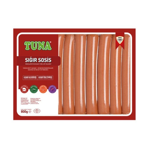 Tuna Halal Turkish Style Beef Sausage Frankfurters 800g | Best Grocery
