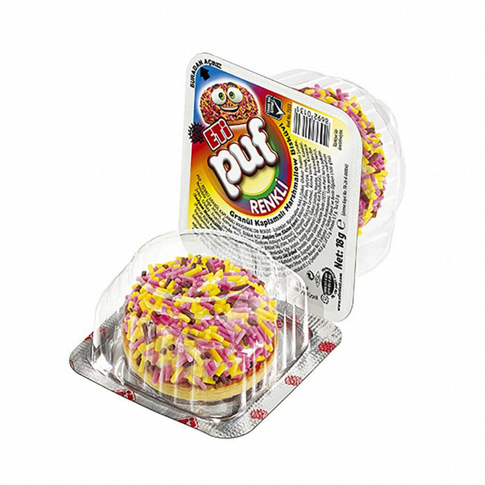 Eti Puf Colored Granular Coated Marshmallow Biscuit 4*18 Gr