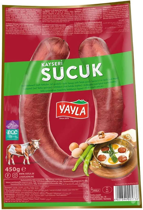 Yayla Kayseri Garlic Sausage (Kangal Sucuk) 450g