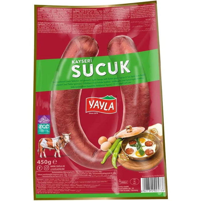 Yayla Kayseri Garlic Sausage (Kangal Sucuk) 450g
