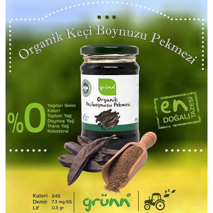 Grunn Organic Carob Molasses (Organik Keciboynuzu Pekmezi) 380g