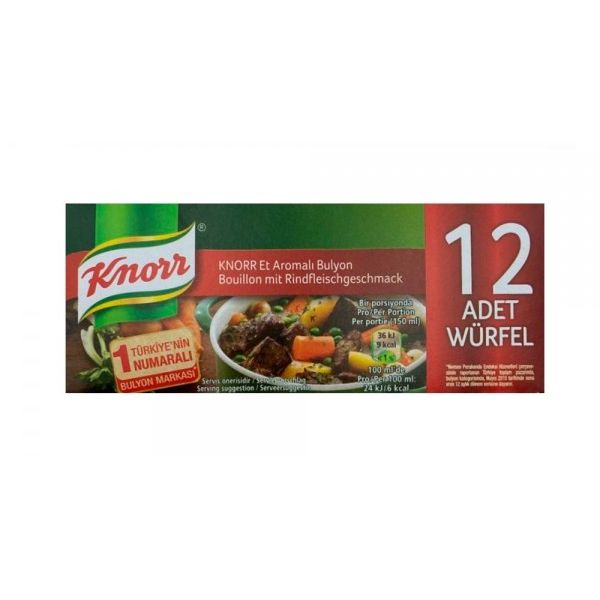 Knorr Beef Stock 12 Pcs  ( Et Bulyon 12 Adet ) 120 Gr