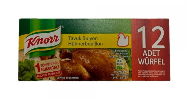 Knorr Chicken Bullion 12 Pcs (Tavuk Bulyon 12 Adet) 120 Gr