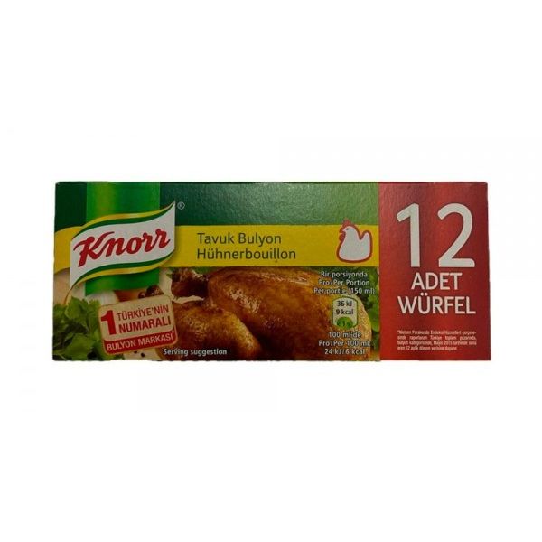 Knorr Chicken Bullion 12 Pcs (Tavuk Bulyon 12 Adet) 120 Gr