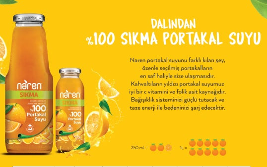 Naren Sikma Portakal Suyu (%100 Orange Juice) 250 ml