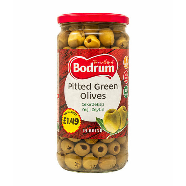 Bodrum Green Olives Pitted (Cekirdeksiz Yesil Zeytin) 330g