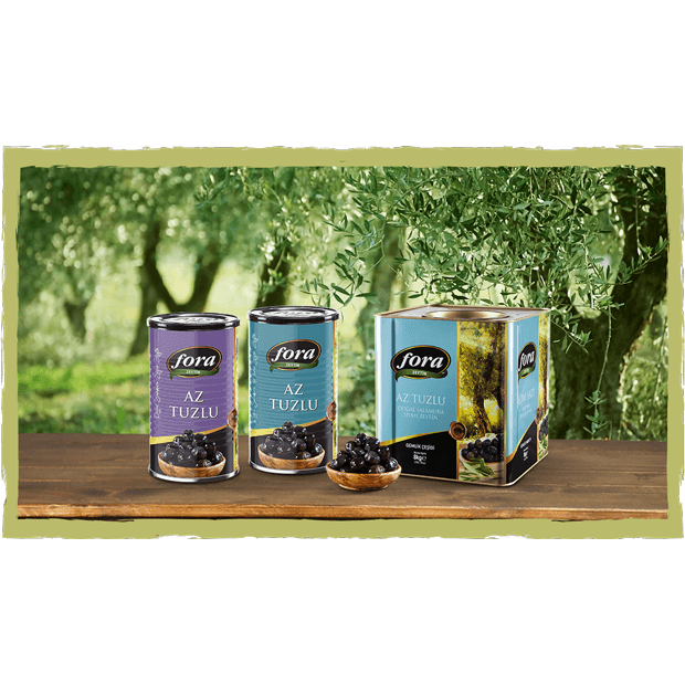 Fora Fit Whole Black Olives Less Salted (Az Tuzlu Siyah Zeytin) 430 Gr