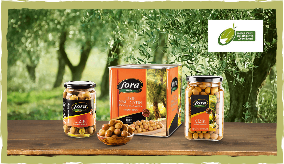 Fora Scratched Green Olives (Yesil Cizik Zeytin) 400 Gr