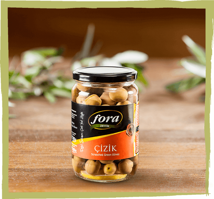 Fora Scratched Green Olives (Yesil Cizik Zeytin) 400 Gr