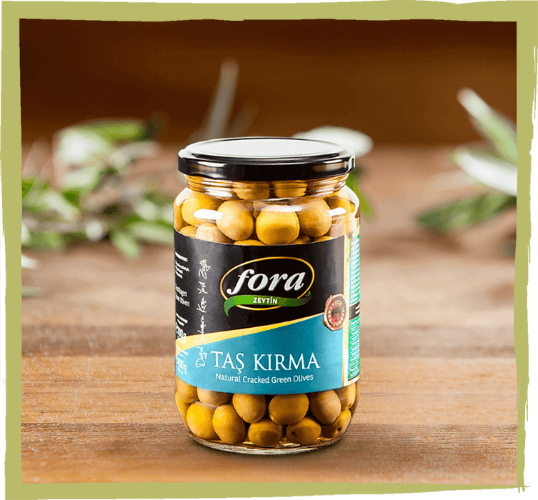 Fora Natural Cracked Green Olives (Tas Kirma Yesil Zeytin) 400 Gr