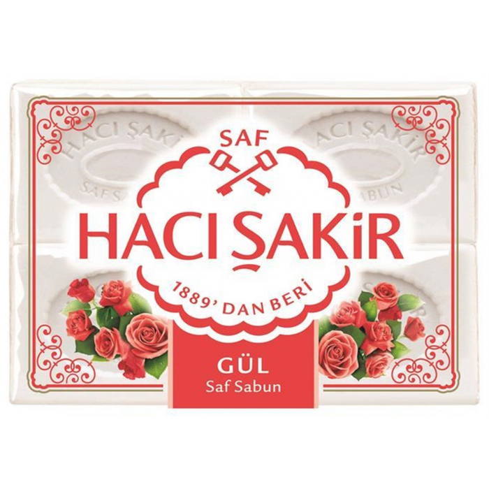 Haci Sakir Rose Pure Soap (4 X 150 GR) Gul Sabunu 600 Gr