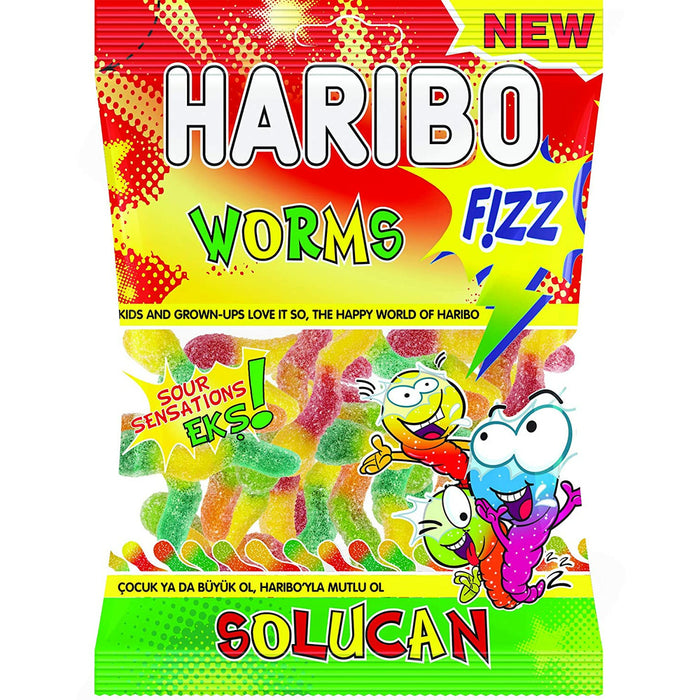 Haribo Fizzy Worms (Halal) 70Gr