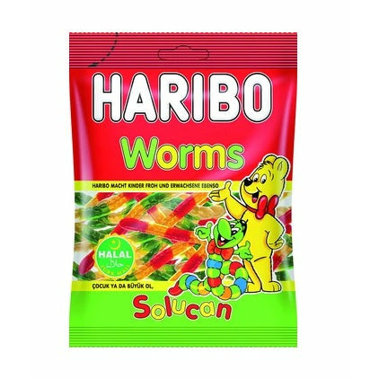 Haribo Worms Solucan Halal Gummy Sweets 80g | Best Grocery