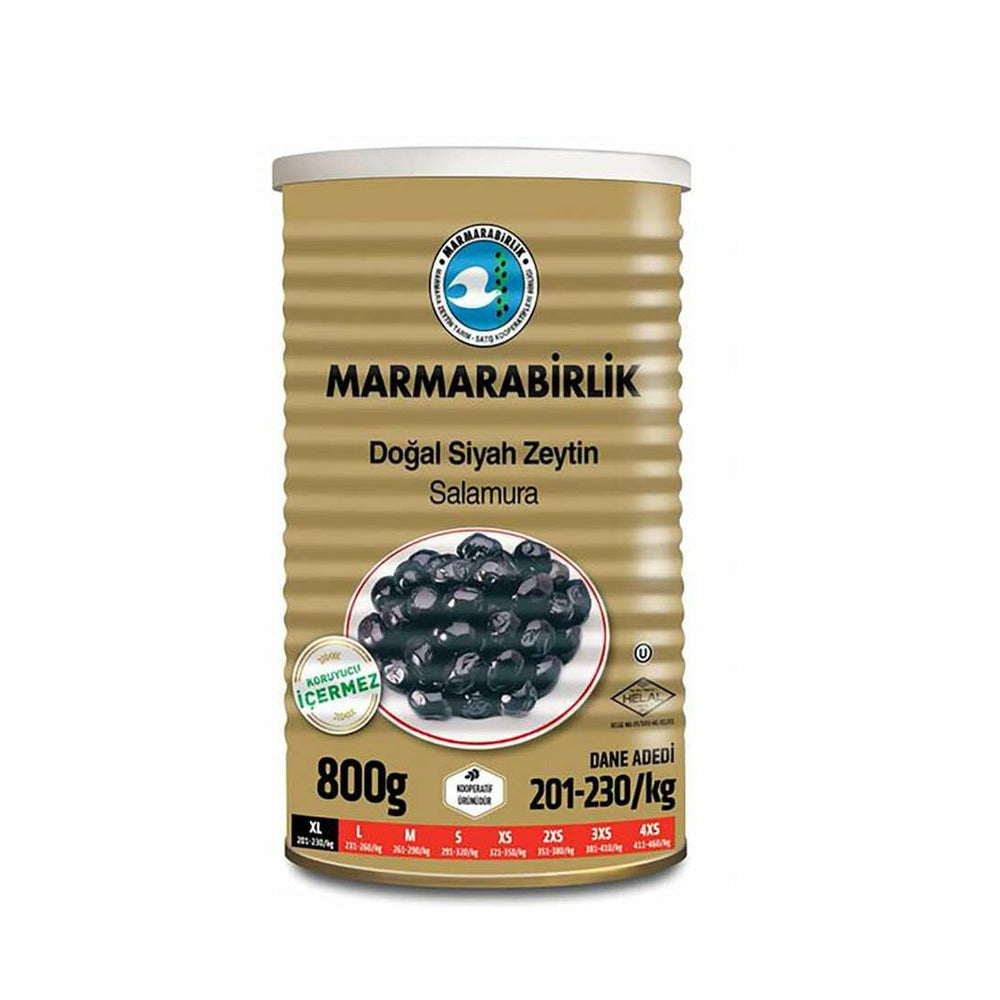 Marmarabirlik Natural Black Olives Salamura XL 800g | Best Grocery