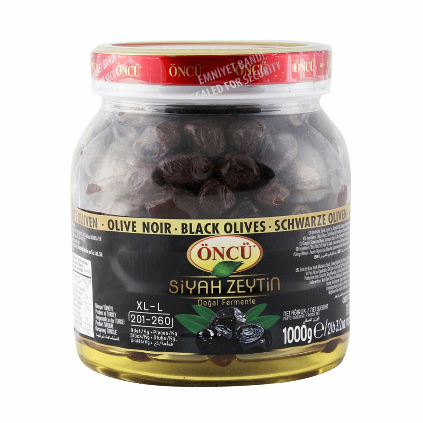 Oncu Siyah Zeytin Natural Fermented Black Olives L-XL 1kg | Best Grocery