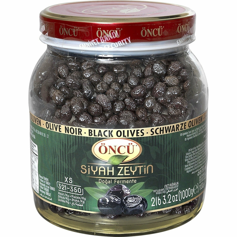 Oncu Siyah Zeytin Natural Fermented Black Olives XS 1kg | Best Grocery