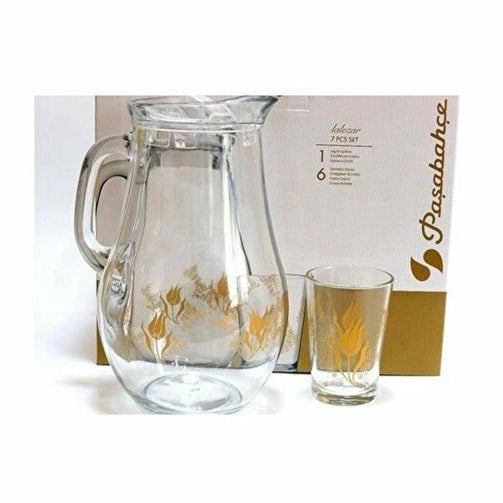 Pasabahce  Lalezar 6 Pcs Beverage Glass Set + Water Jug 1650 ml