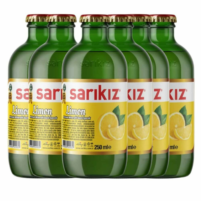 Sarikiz Mineral Water Lemon 6*200Ml Glass Bottle