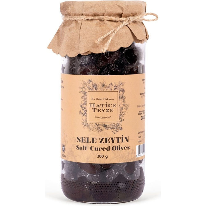 Hatice Teyze Salt Cured Black Olives (Sele Zeytin) 300 Gr