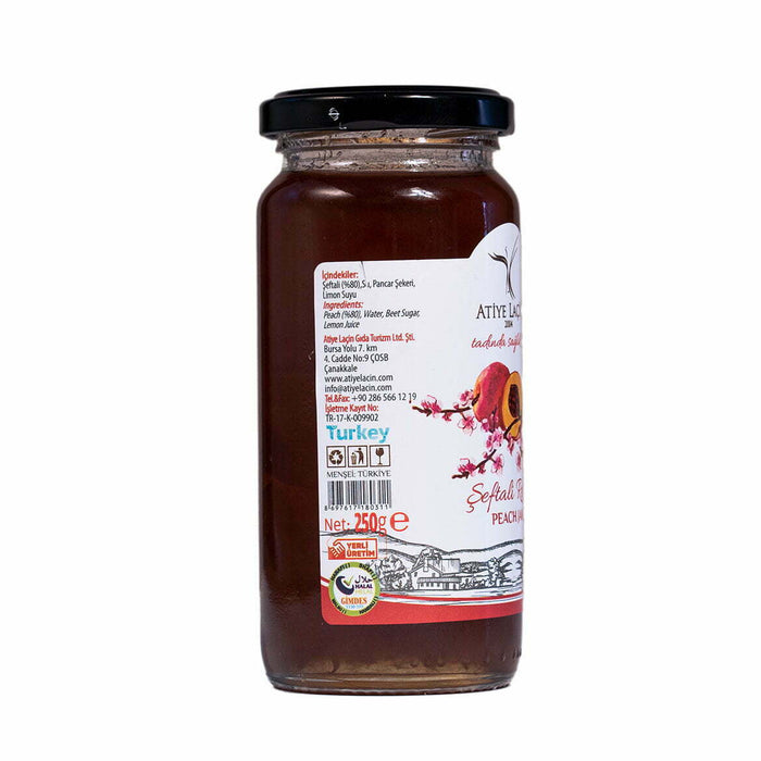 Atiye Laçin Peach Jam Homemade Natural (Seftali Reçeli Ev Yapımı Doğal)  250 Gr