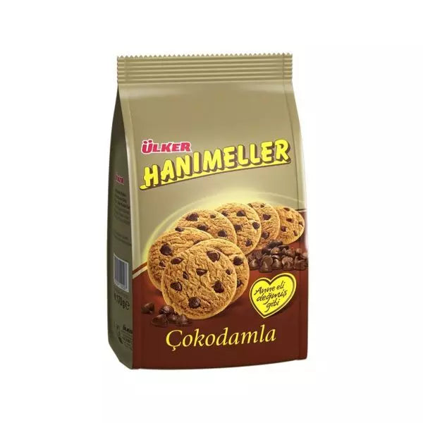 Ulker Hanimeller Cokodamla Cookie with Chocolate Chips (Cikolata Damlali Kurabiye) 150 Grams