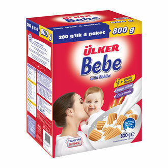 Ulker Baby Biscuit (Bebe Sutlu Biskuvi) 200 GR X 4 Multipack